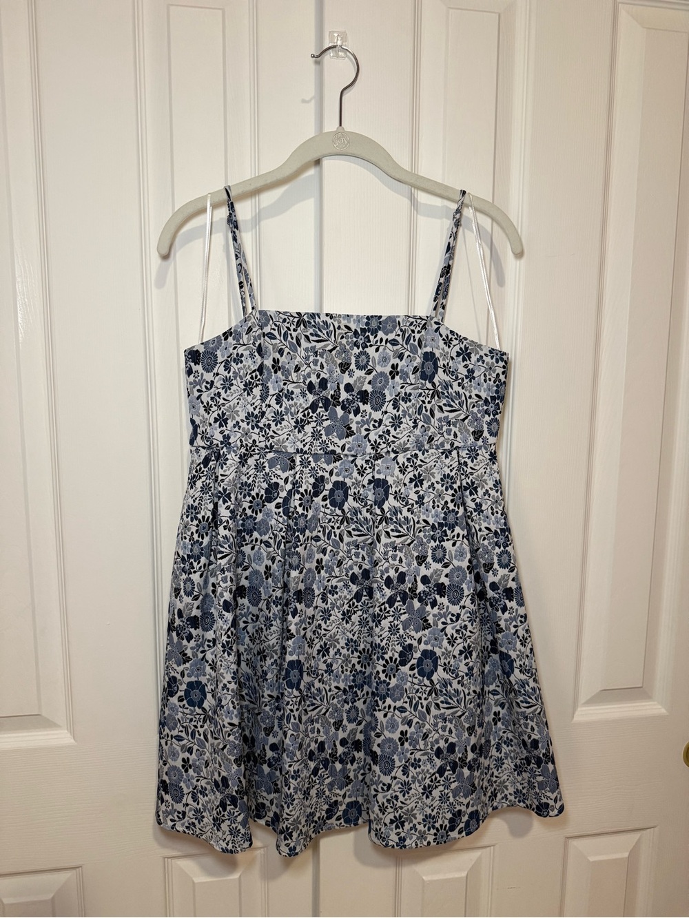 Altar’d State Babydoll Blue Floral Sundress - Lightweight Spaghetti Strap Dress